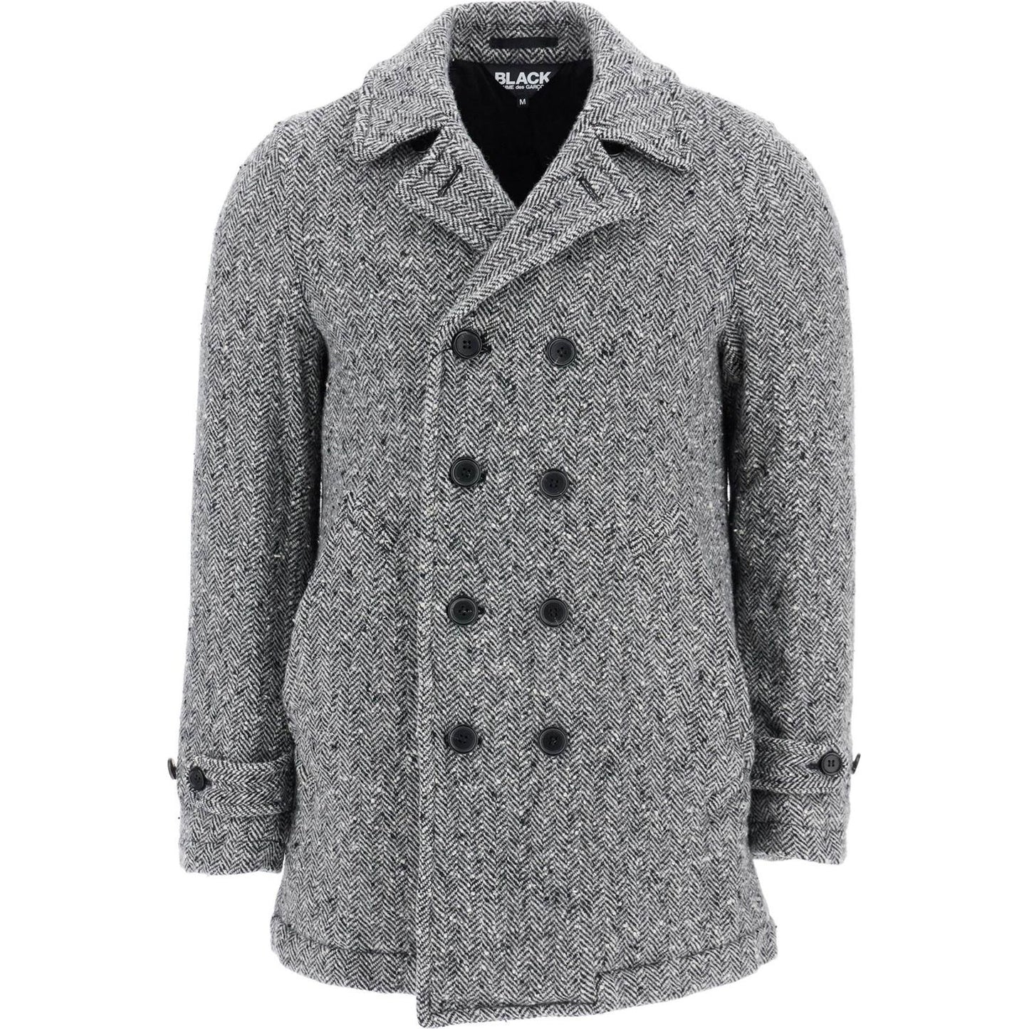 COMME DES GARCONS BLACK herringbone wool caban Jackets COMME DES GARCONS BLACK Dim Gray