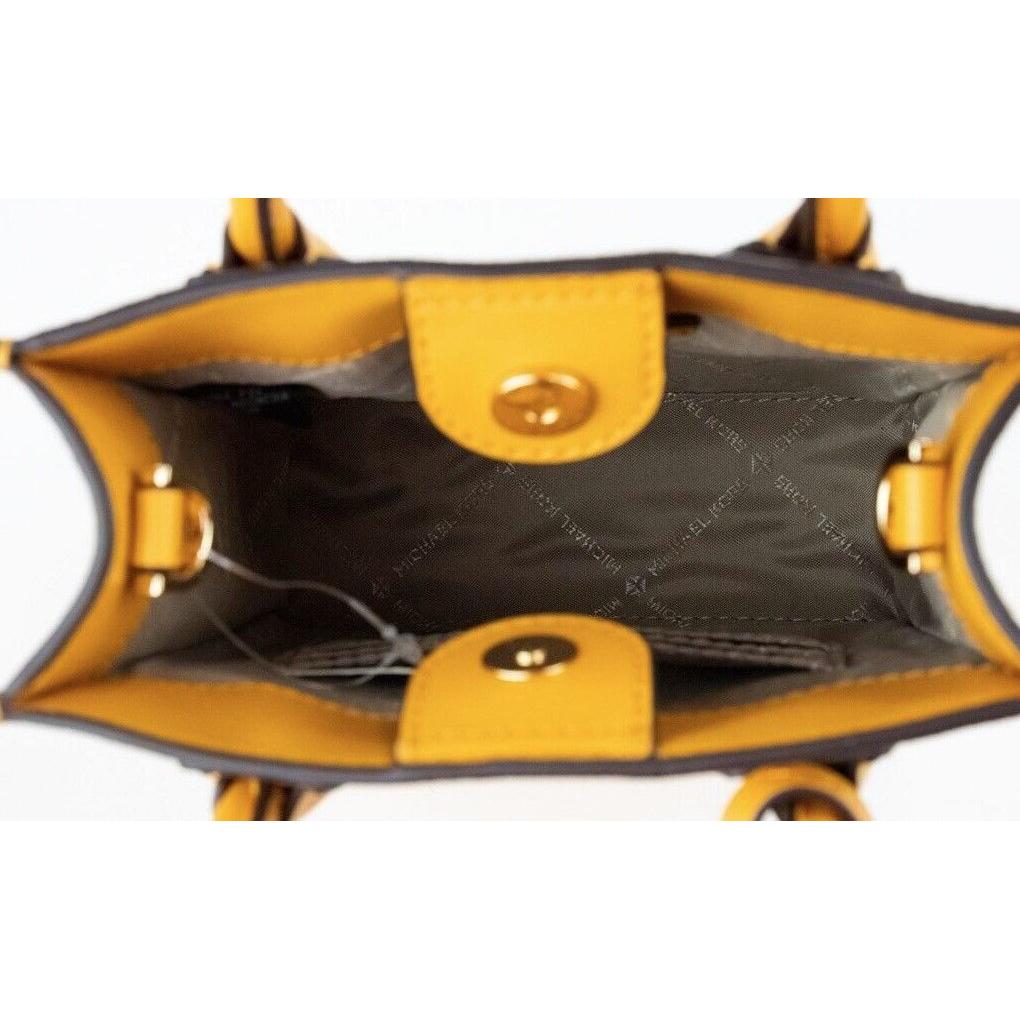 Michael Kors Mercer XS Honeycomb Gold Signature PVC North South Shopper Crossbody Bag Michael Kors Dark Slate Gray