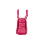 Marc Jacobs The Shiny Crinkle Micro Tote Magenta Leather Crossbody Bag Handbag 5883