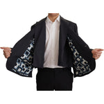 Dolce & Gabbana Blue Linen Formal Mens Blazer Jacket JKT3409- 48