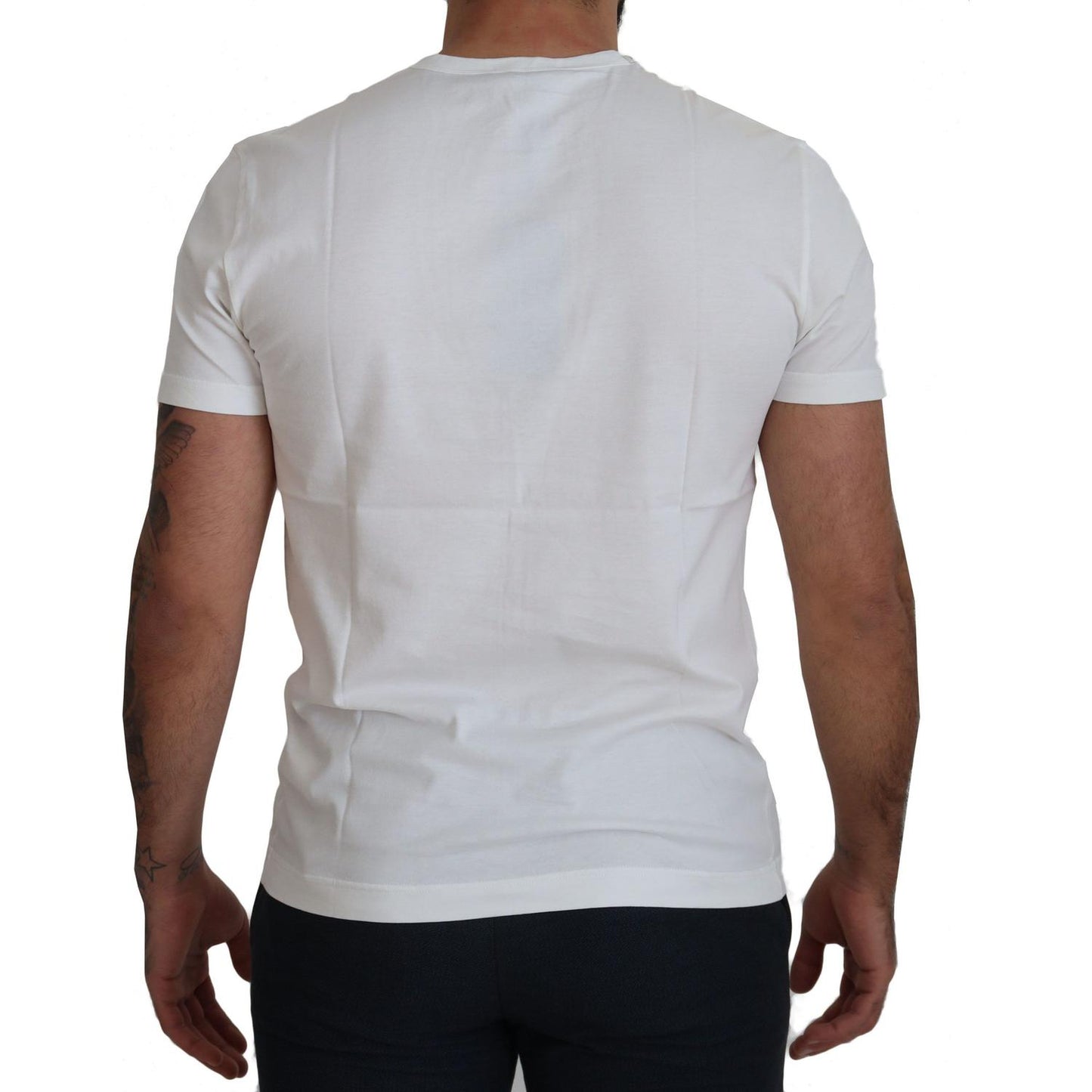Dolce & Gabbana White Logo Cotton Amor Magister T-shirt
