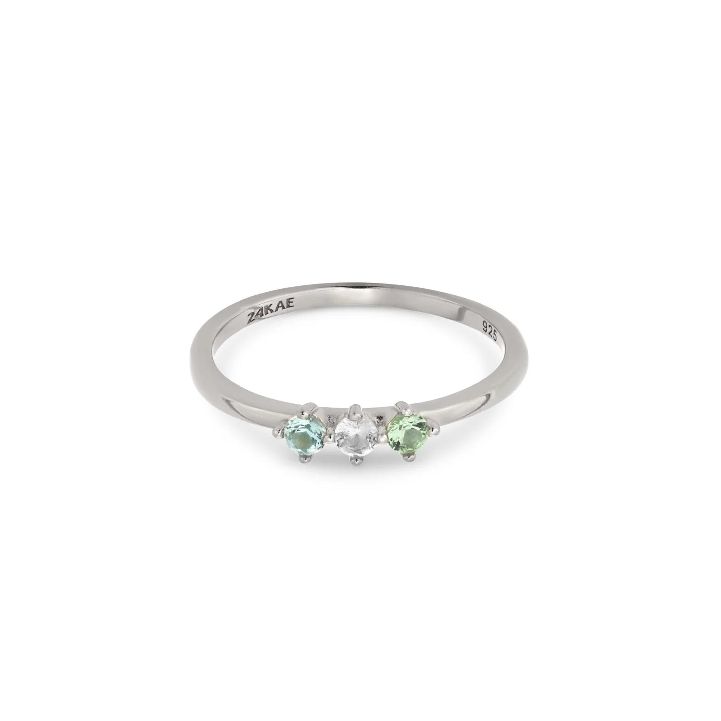 Elegant silver ring with gemstones, 24KAE JEWELS JEWELRY Mod. 12407S/50, showcasing a chic and modern design.