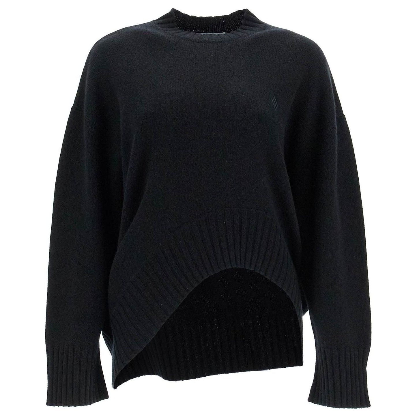 The Attico asymmetric wool and cashmere pullover Knitwear The Attico Black