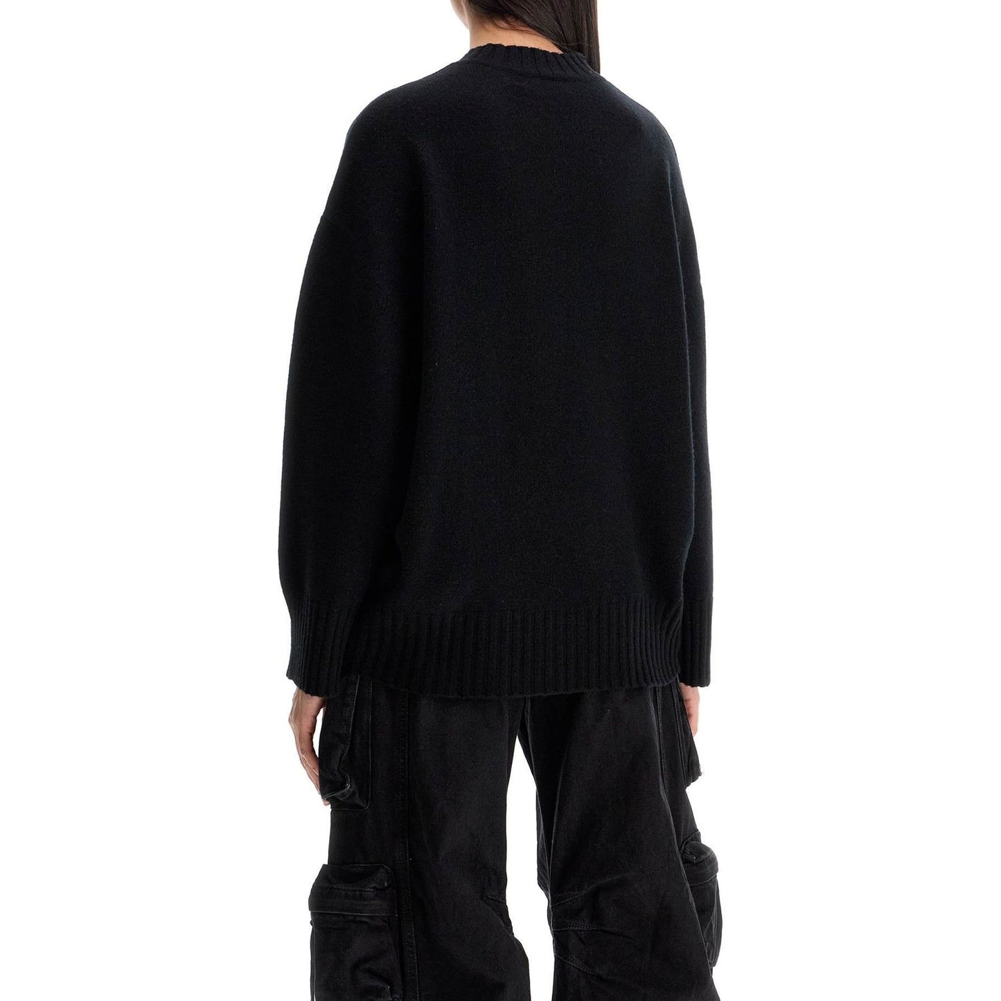 The Attico asymmetric wool and cashmere pullover Knitwear The Attico Black