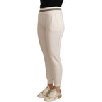 Patrizia Pepe White Polyester Mid Waist Jogger Pants PAN72457 - 1