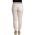 Patrizia Pepe White Polyester Mid Waist Jogger Pants PAN72457 - 1