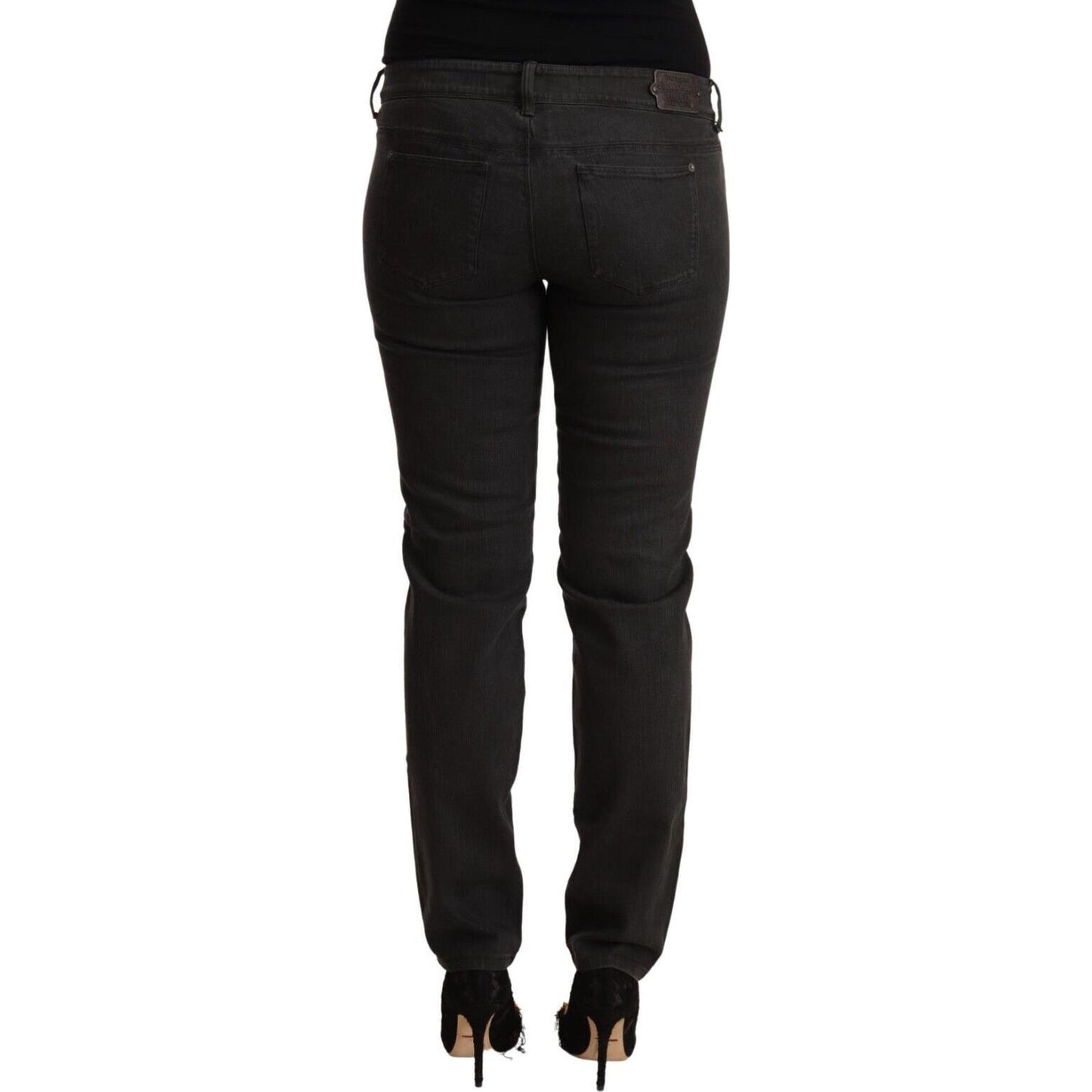 Ermanno Scervino Chic Black Low Waist Skinny Denim Ermanno Scervino Black
