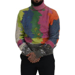 Dolce & Gabbana Multicolor Turtleneck Pullover Mohair Sweater TSH83071- 44