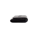 Burberry Porter Black Grained Leather Branded Logo Embossed Clutch Flap Wallet 44540