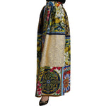 Dolce & Gabbana Multicolor Patchwork Sicily Long Maxi Skirt SKI1820- 36