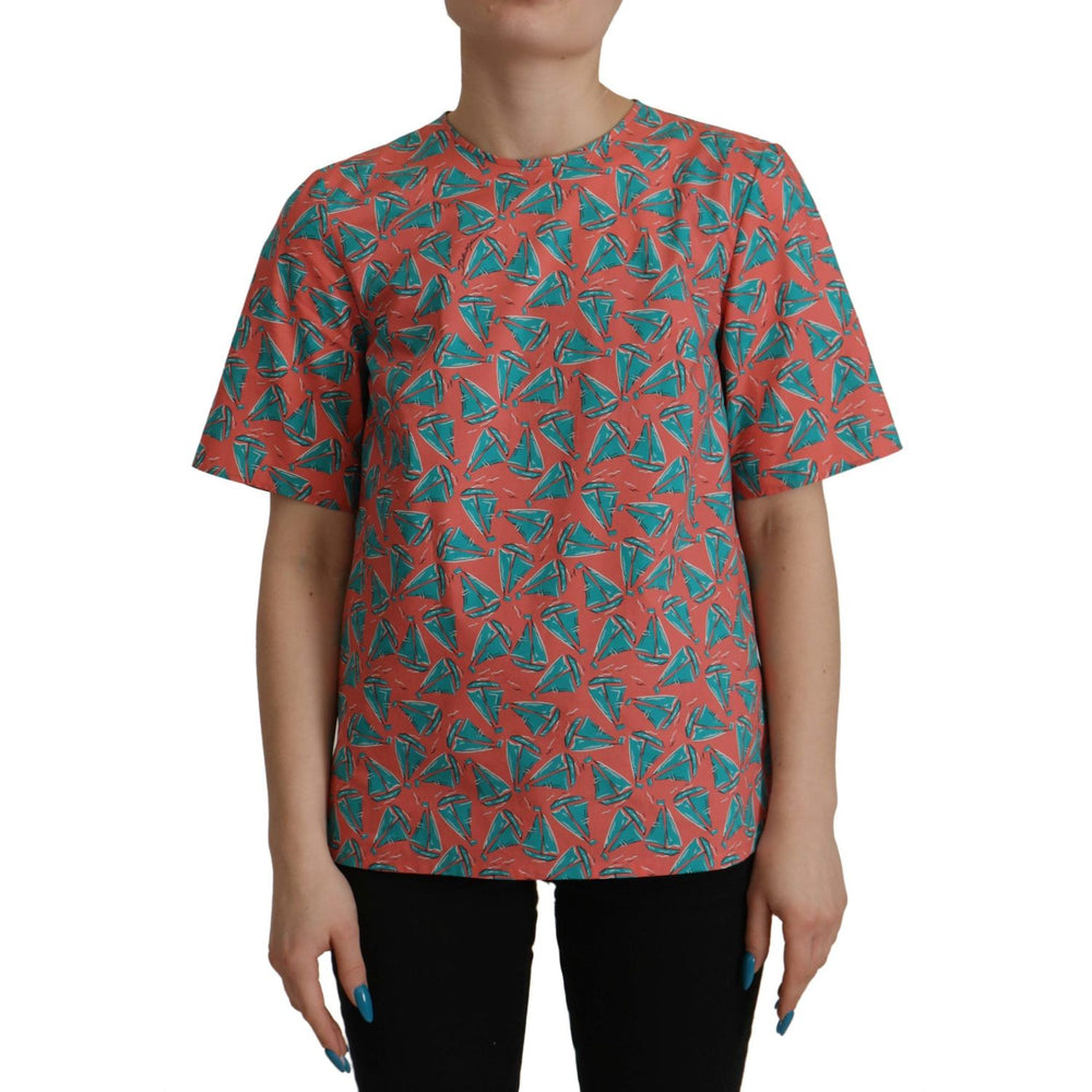 Dolce & Gabbana Pink Sail Boat Print Cotton T-shirt TSH7831- 38
