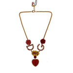 Dolce & Gabbana Gold Rose Love Crystal Charm Chain Necklace SMY100895