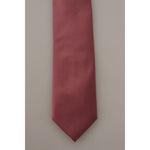 Dolce & Gabbana Pink Solid Print Silk Adjustable Necktie Accessory Tie KRA3166#