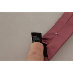 Dolce & Gabbana Pink Solid Print Silk Adjustable Necktie Accessory Tie KRA3166#
