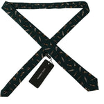 Dolce & Gabbana Black Bottle Fantasy Print Silk Adjustable Accessory Tie KRA3170
