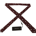 Dolce & Gabbana Maroon Hat Pattern 100% Silk Adjustable Accessory Tie KRA3191