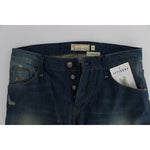 Acht Blue Wash Denim Cotton Stretch Baggy Fit Jeans SIG30490-1