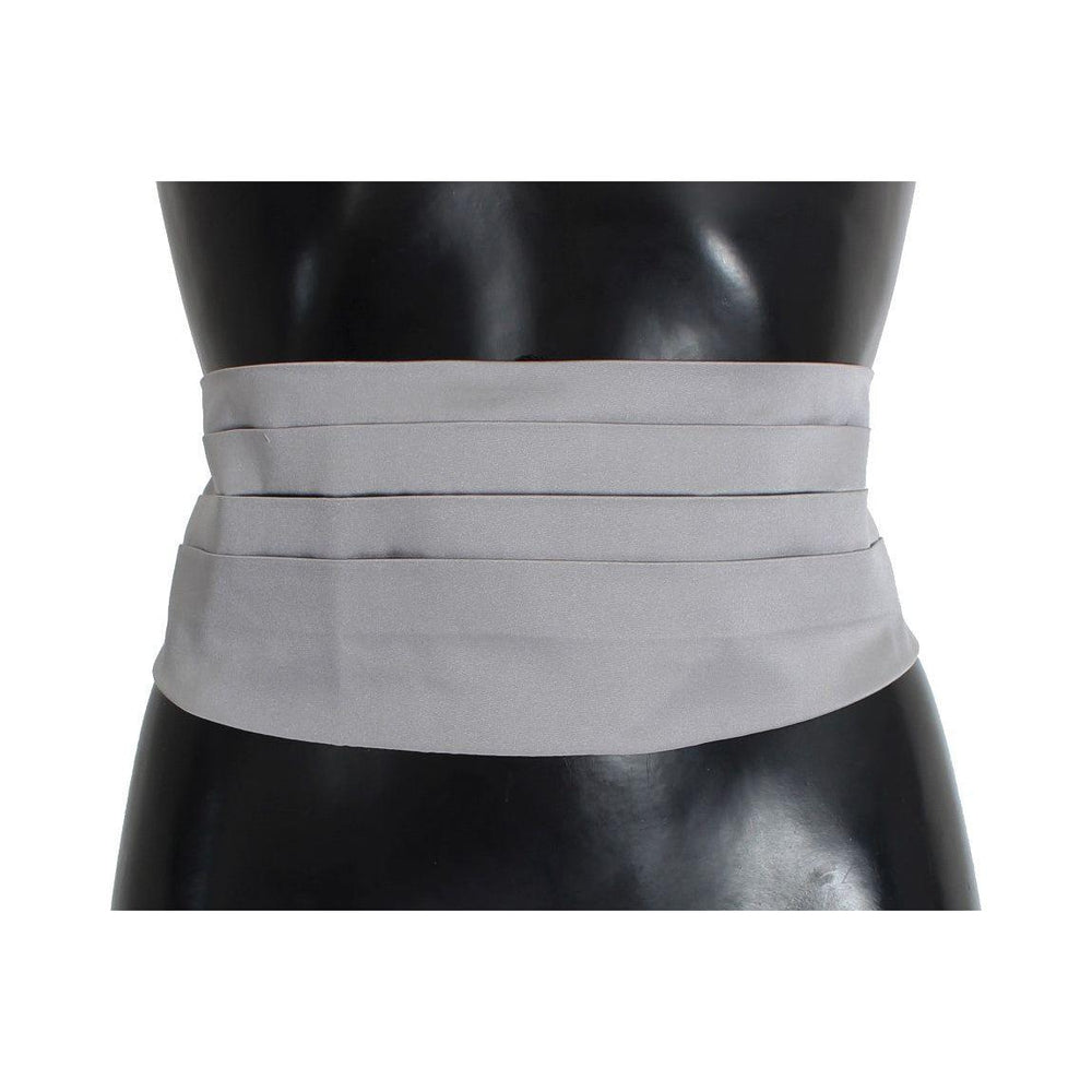 Dolce & Gabbana Gray Waist Belt Silk Cummerbund SIG13995-1