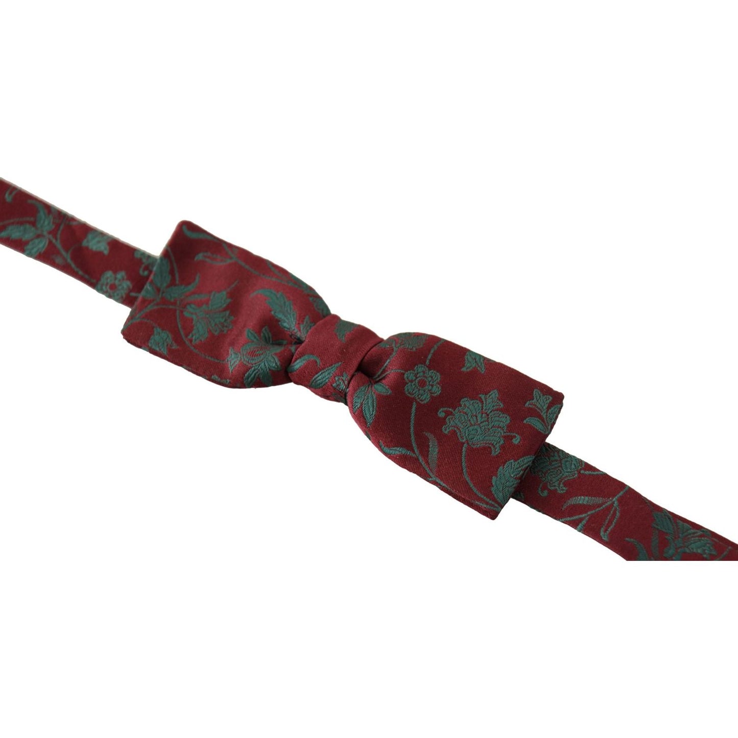 Dolce & Gabbana Maroon Pattern Adjustable Neck Papillon Bow Tie