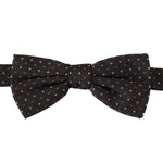Dolce & Gabbana Gray Polka Dot 100% Silk Neck Papillon Tie FT3591