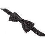 Dolce & Gabbana Gray Polka Dot 100% Silk Neck Papillon Tie FT3591