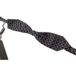 Dolce & Gabbana Black White Round 100% Silk Neck Papillon Tie FT3605