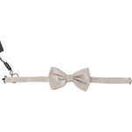 Dolce & Gabbana Gray 100% Silk Adjustable Neck Papillon Tie FT3621