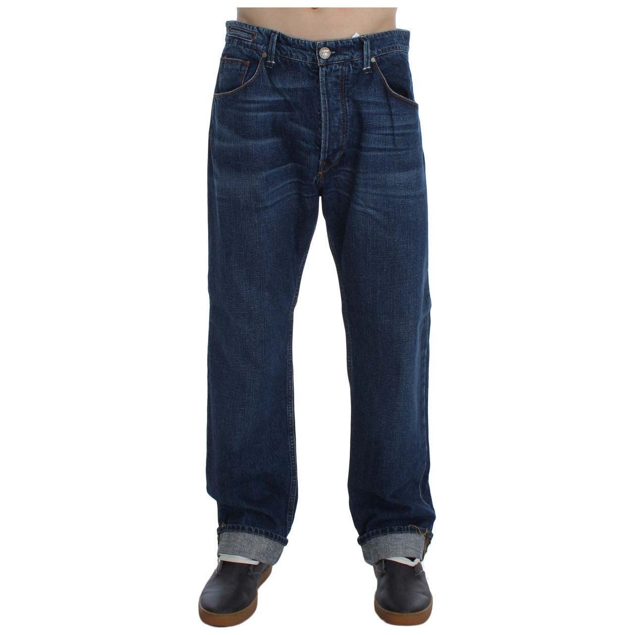 Acht Blue Wash Cotton Baggy Loose Fit Jeans SIG30448-1