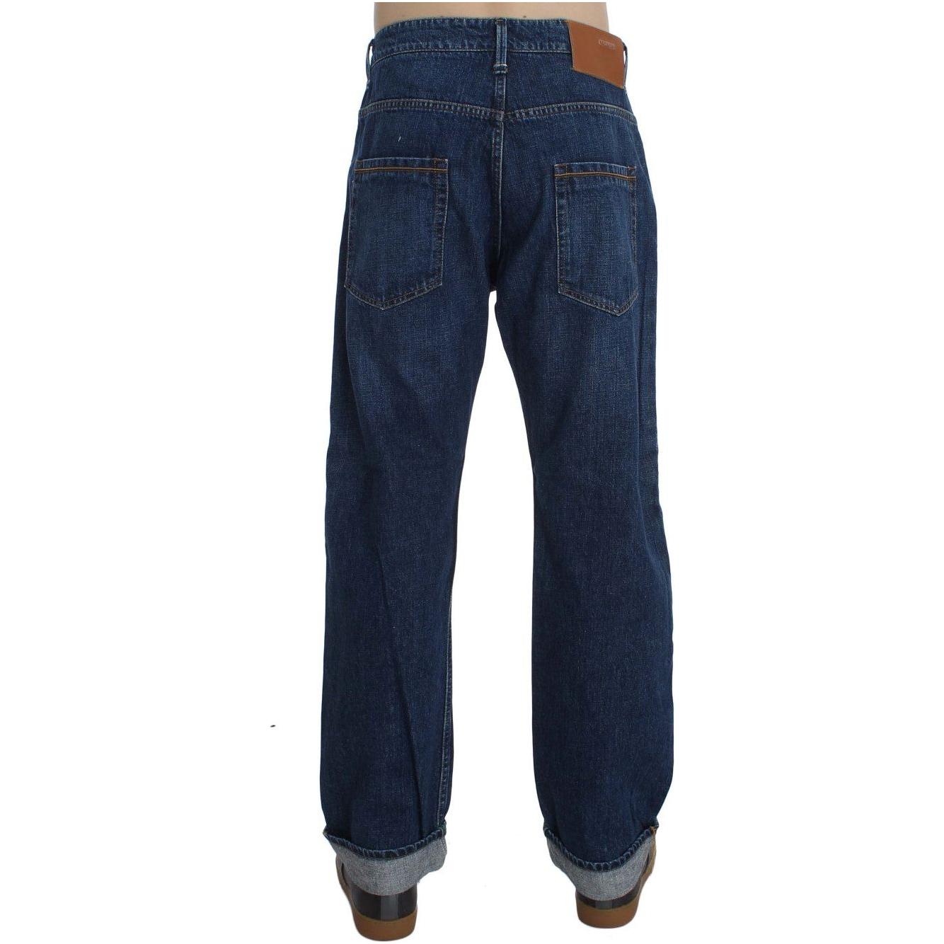 Acht Blue Wash Cotton Baggy Loose Fit Jeans SIG30448-1