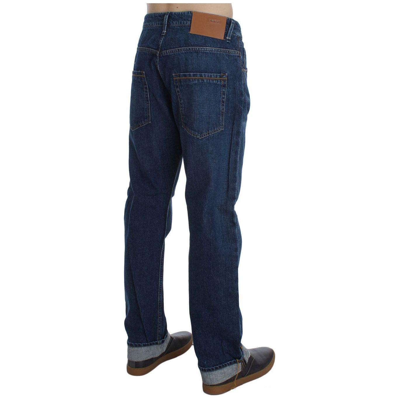 Acht Blue Wash Cotton Baggy Loose Fit Jeans SIG30448-1