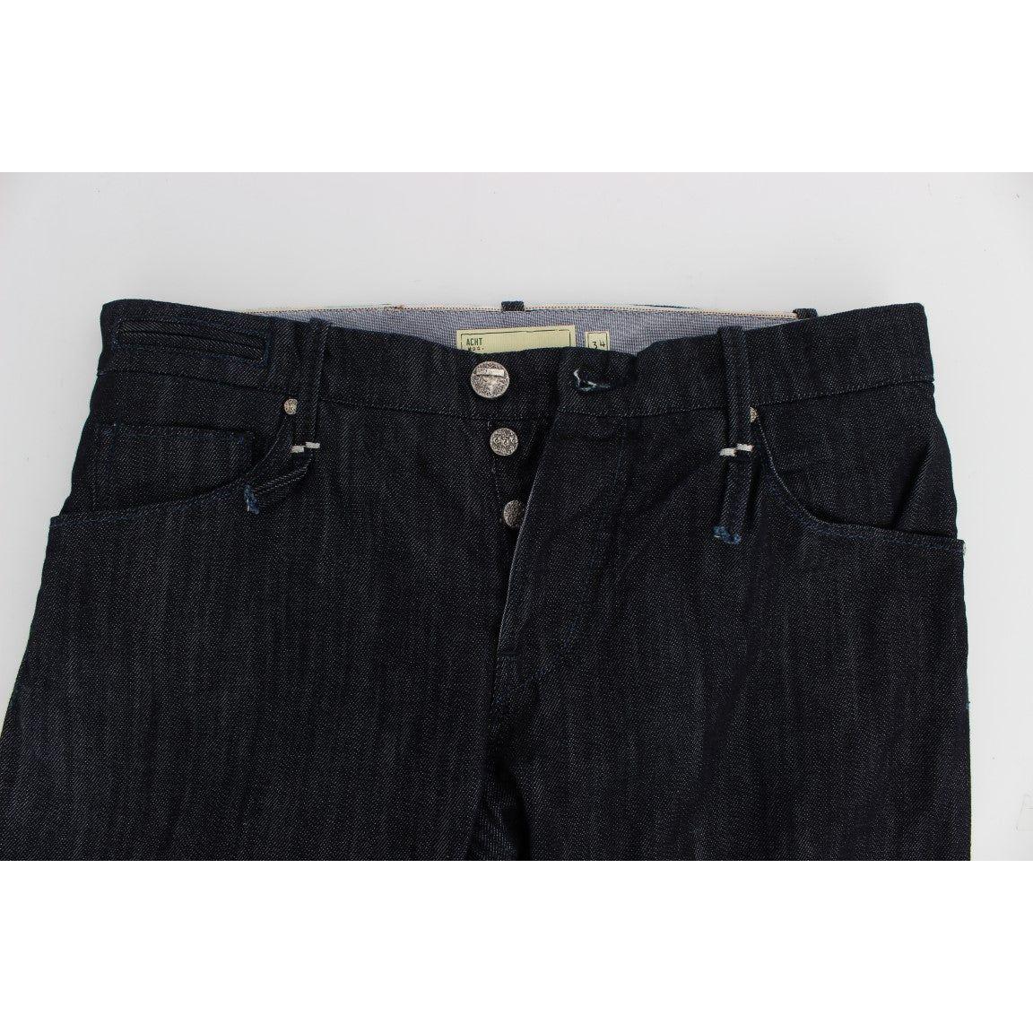 Acht Elegant Straight Fit Blue Mens Jeans Jeans & Pants Acht Black