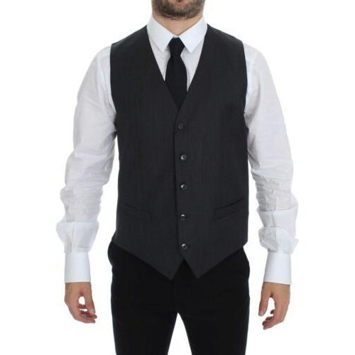 Dolce & Gabbana Gray Wool Formal Dress Vest Gilet Weste GSS12050-1