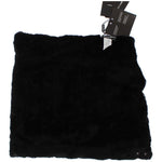 Dolce & Gabbana Black Weasel Fur Crochet Hood Scarf Hat MS811