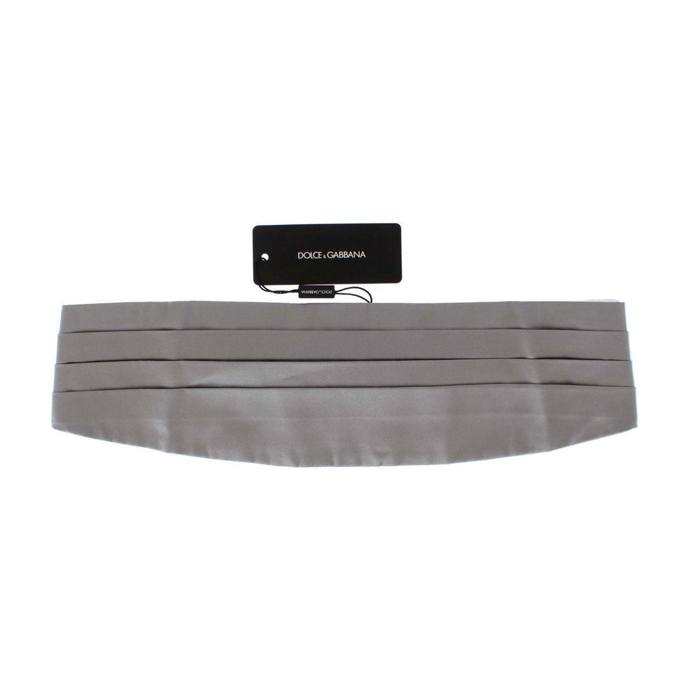 Dolce & Gabbana Silver Wide Belt Silk Cummerbund MS1002-1