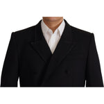 Dolce & Gabbana Black Double Breasted Coat Blazer Jacket JKT3375- 48