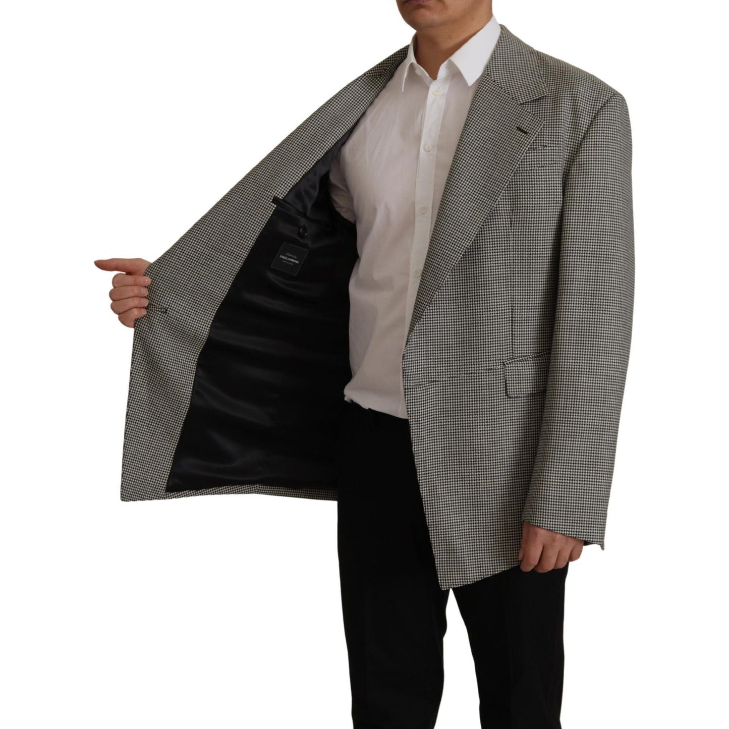 Dolce & Gabbana Gray Checkered Single Breasted Jacket Blazer JKT3377- 48