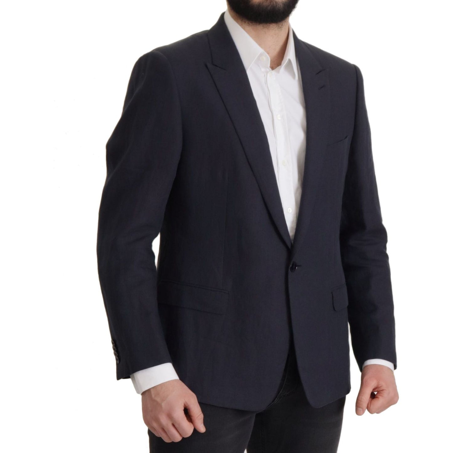 Dolce & Gabbana Elegant Linen Single Breasted Blazer Dolce & Gabbana Dark Slate Gray