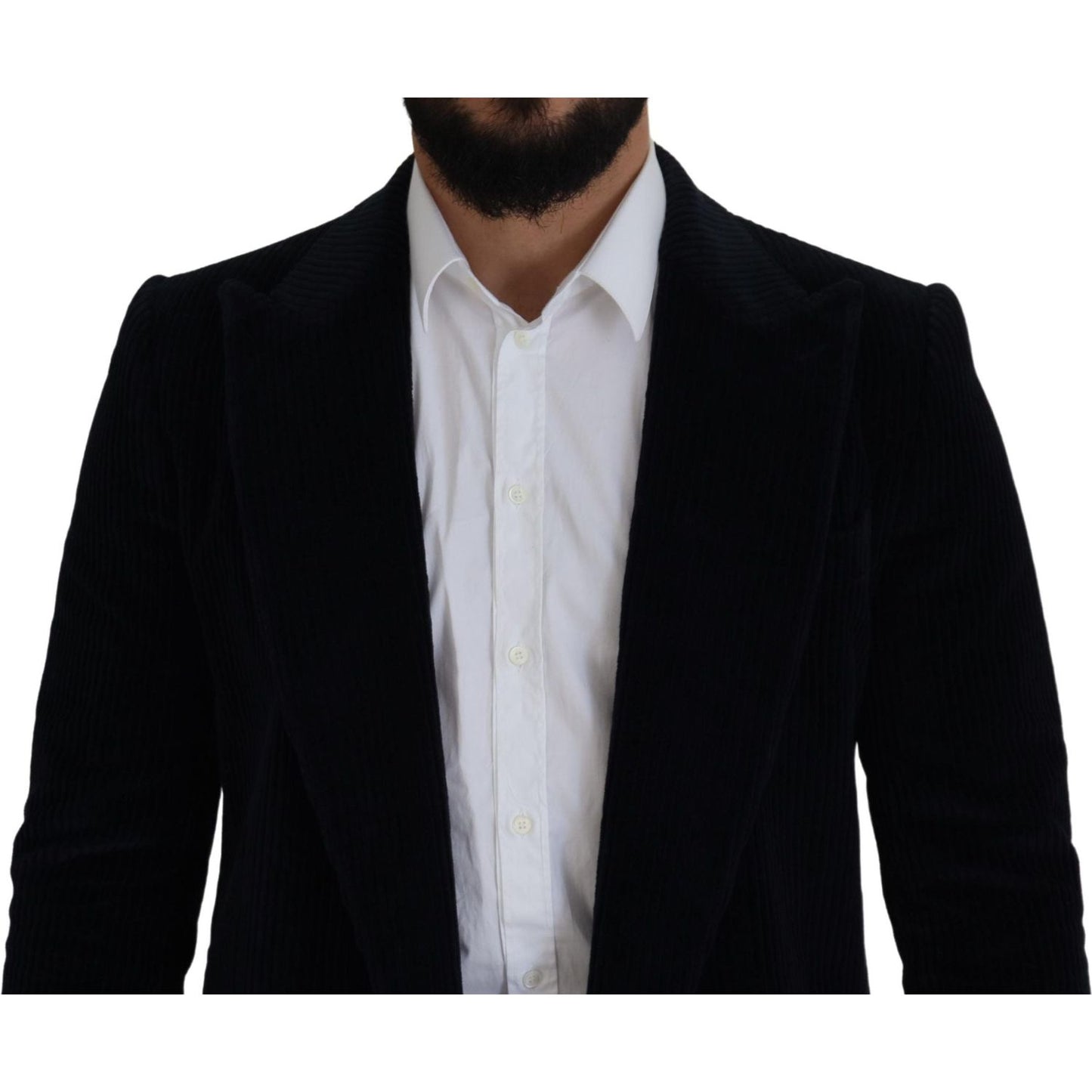 Dolce & Gabbana Elegant Black Cotton Long Cardigan Jacket Dolce & Gabbana Gray