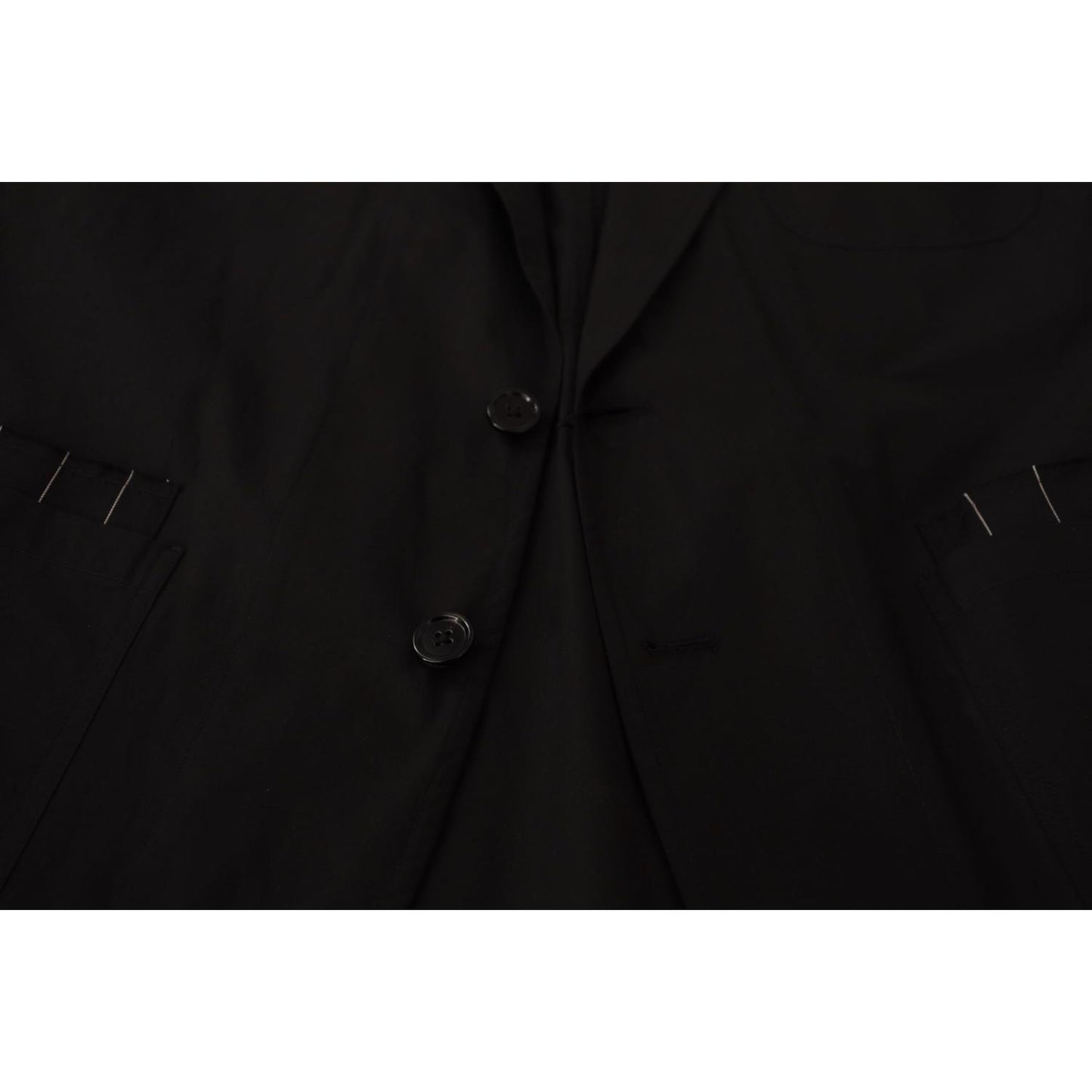Dolce & Gabbana Elegant Black Cotton-Wool Blend Blazer Jacket Dolce & Gabbana Black