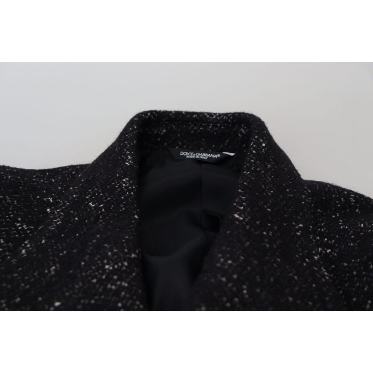 Dolce & Gabbana Sleek Patterned Wool Double Breasted Jacket Dolce & Gabbana Black