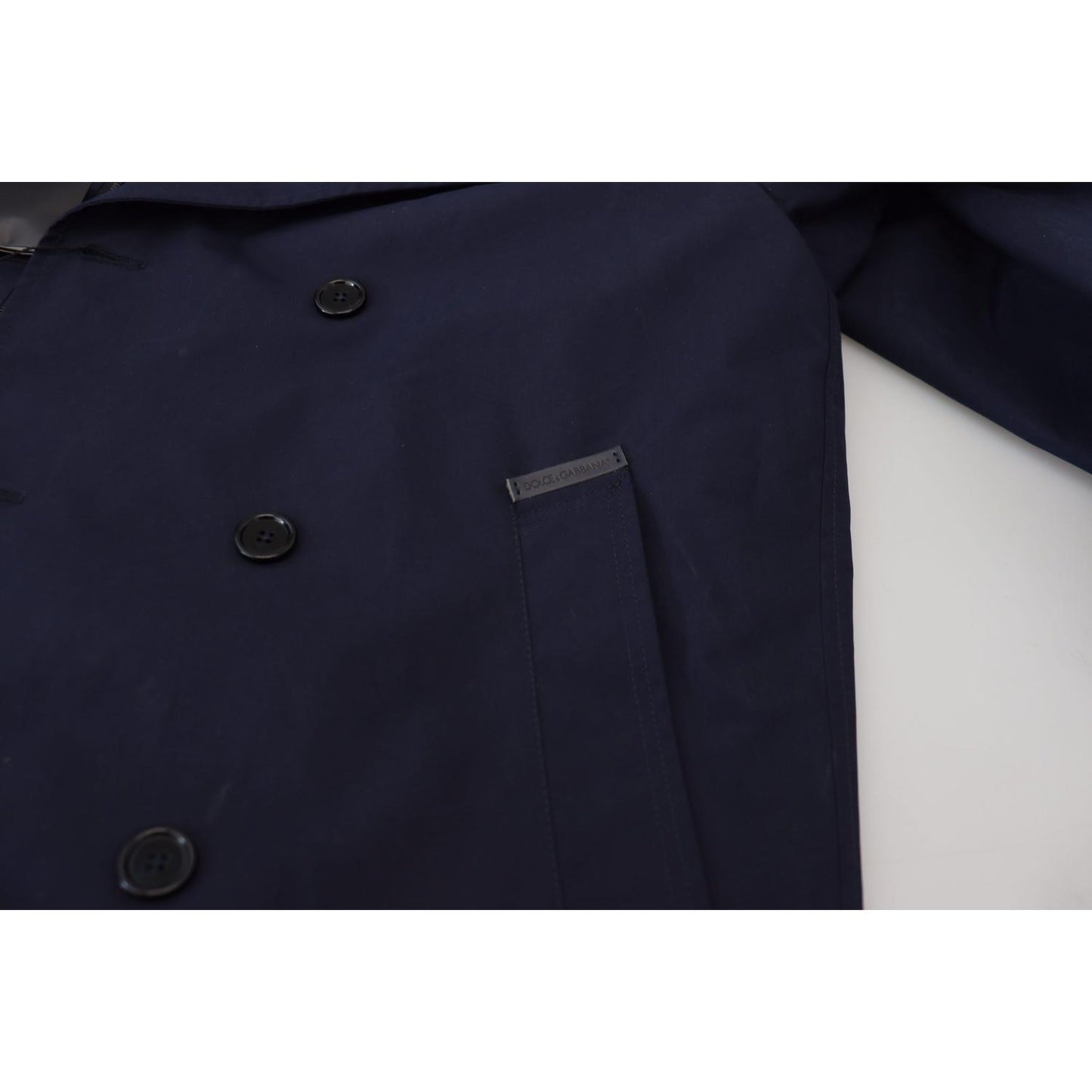 Dolce & Gabbana Elegant Double-Breasted Blue Parka Jacket Dolce & Gabbana Black