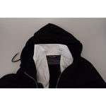 Dolce & Gabbana Black Polyester Hooded Full Zip Jacket JKT3353- 54