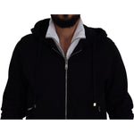 Dolce & Gabbana Black Polyester Hooded Full Zip Jacket JKT3353- 54