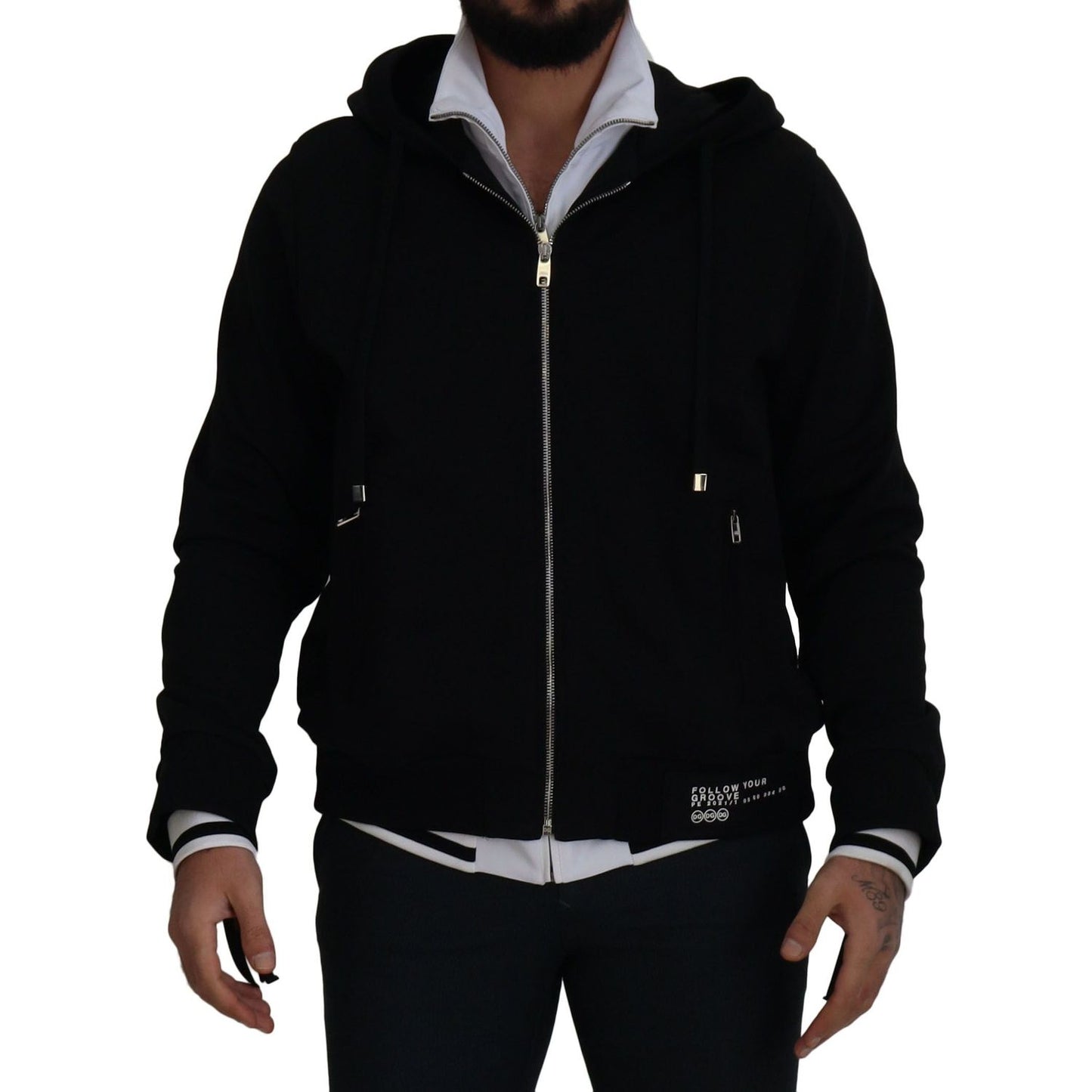 Dolce & Gabbana Elegant Black Bomber Jacket with Hood Dolce & Gabbana Black