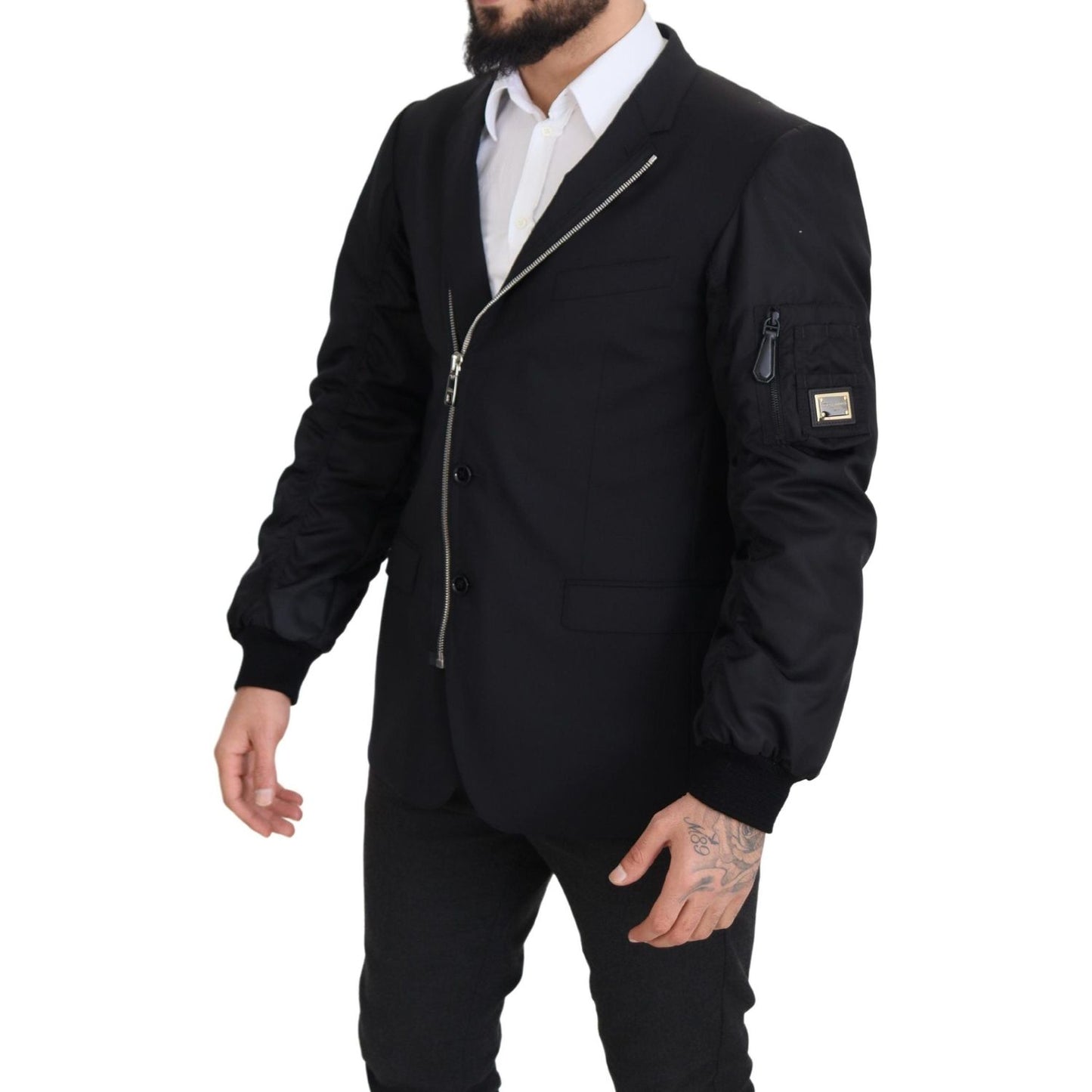 Dolce & Gabbana Elegant Black Virgin Wool Jacket Dolce & Gabbana Black