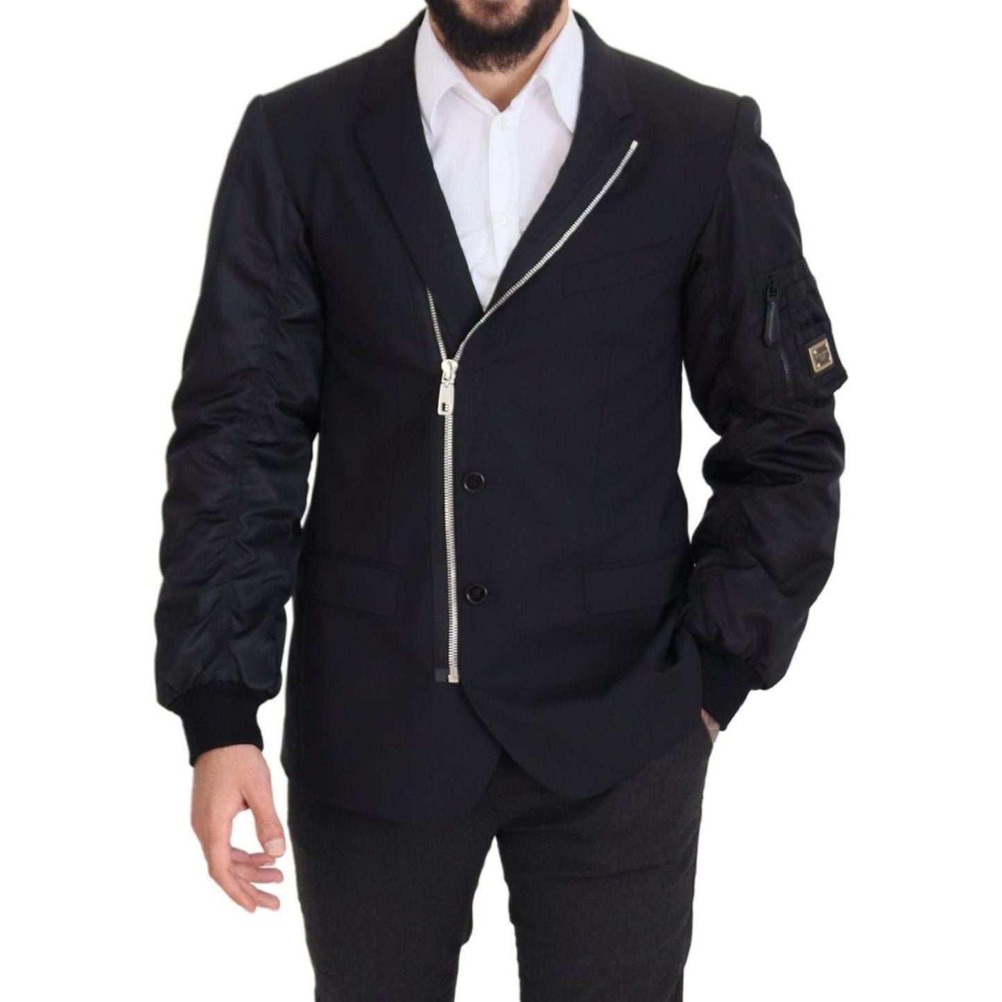 Dolce & Gabbana Elegant Black Virgin Wool Jacket Dolce & Gabbana Black