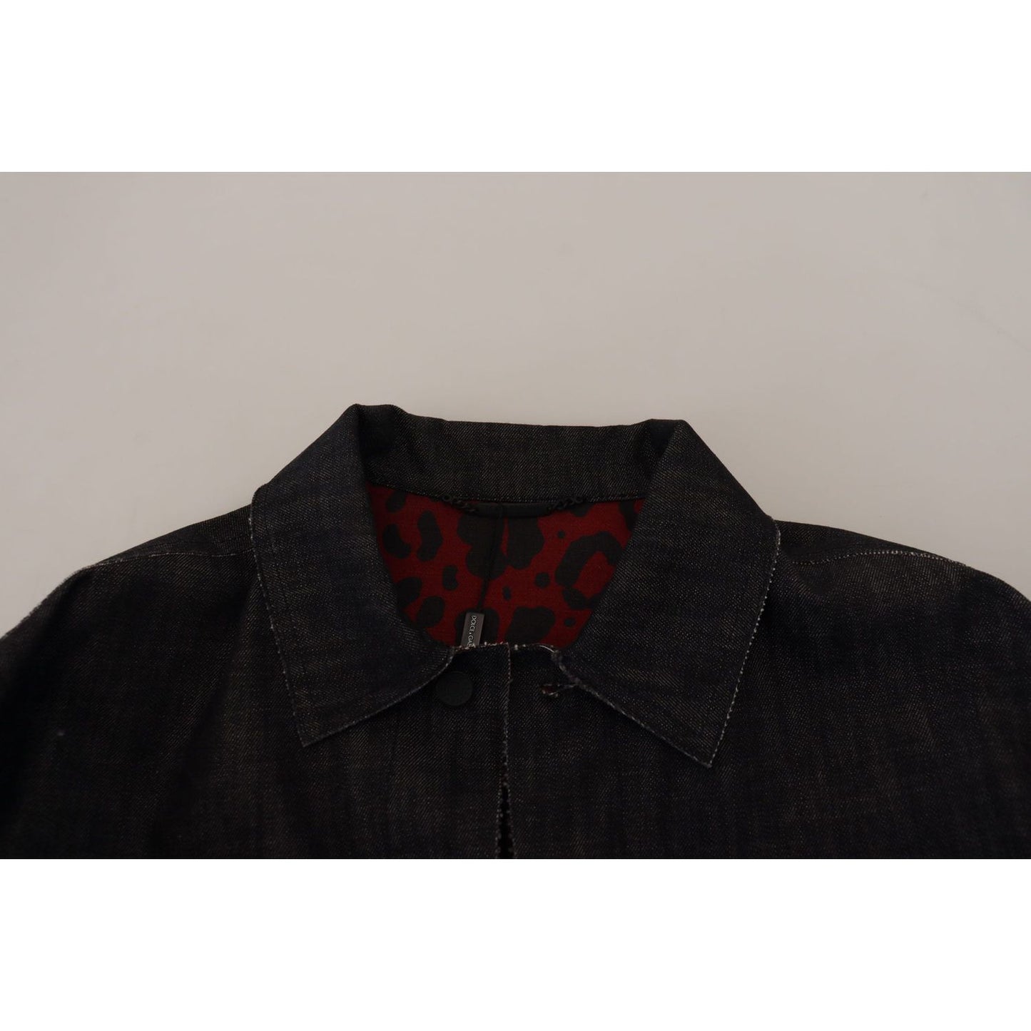 Dolce & Gabbana Black Cotton Full Button Denim Jacket