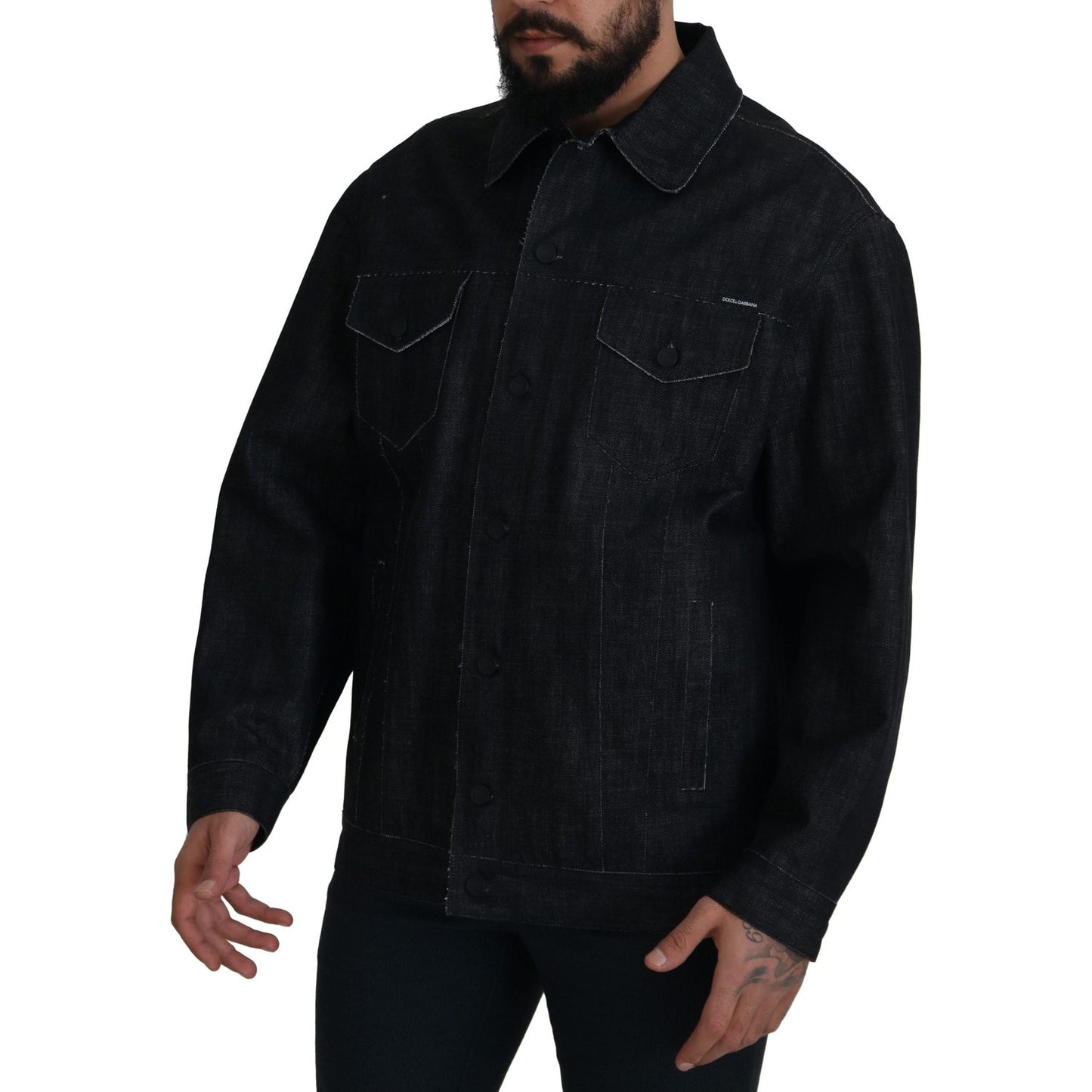 Dolce & Gabbana Elegant Black Denim Jacket Dolce & Gabbana Black