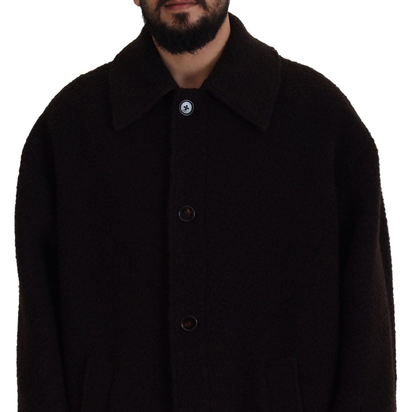 Dolce & Gabbana Elegant Black Alpaca Wool Blend Jacket Dolce & Gabbana Black