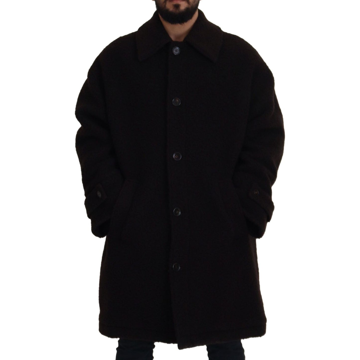 Dolce & Gabbana Elegant Black Alpaca Wool Blend Jacket Dolce & Gabbana Black